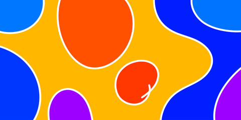 Abstract shape design with overlapping, vibrant colors