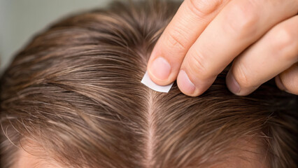 Fototapeta premium Hormonal hair loss Hair loss can be challenging experience influenced by hormonal changes and various factors