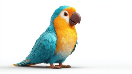 Fototapeta premium parrot cartoon is smiling side view