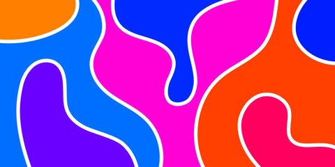 Abstract vibrant shapes in bold colors