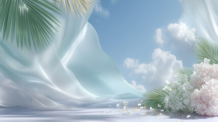 Summer illustration on the theme of rest, lightness and airiness