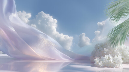 Summer illustration on the theme of rest, lightness and airiness