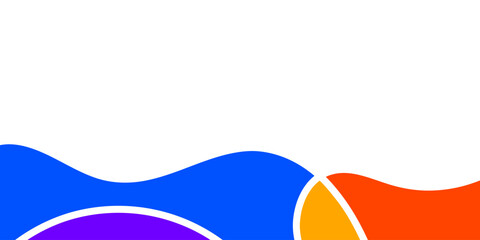 Abstract graphic with overlapping curved shapes in vibrant colors