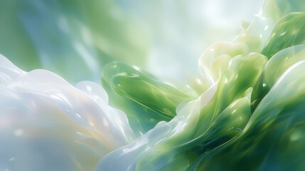Abstract on the theme of green tea with milk