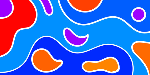 Abstract design with layered shapes in vibrant colors