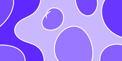 Abstract pattern of overlapping, soft-edged,  circles and ovals in shades of purple