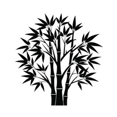 bamboo tree silhouette vector art