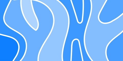Abstract Blue Curves