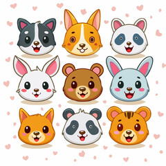 set of funny animals