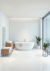 Draw bathroom interior with modern furniture Empty room interior design architecture blank design room