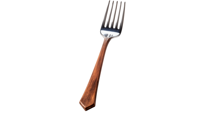 Elegant Wooden Handle Fork: A Culinary Detail transparent background png