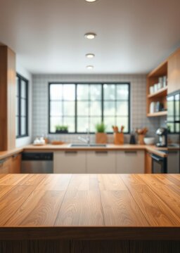 Kitchen background top counter interior wood blur home wooden empty room light white top kitchen product background desk modern window food display design texture tabletop restaurant board wall spac