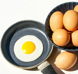 fried egg in a frying pan