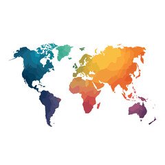 Obraz premium world map isolated in White Background, world map vector, Flat lay vector illustration