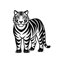 Obraz premium Tiger clipart on white background vector illustration