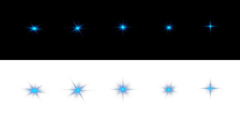 Glowing blue light explodes with bright light, Bright blue sun shines. Special glare effect.PNG