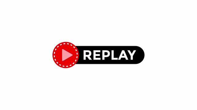 Replay icon animation with rotating dotted line with black color on transparent background. 4K Video