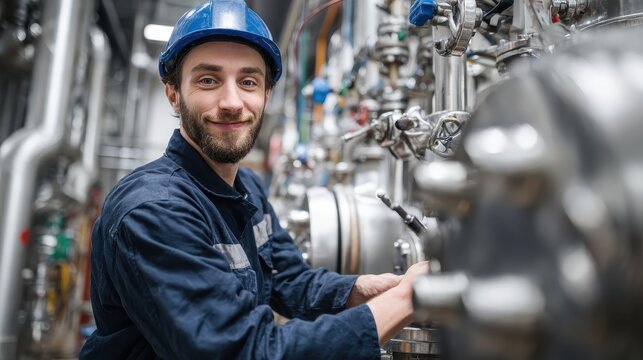 mechanic maintaining biogas systems for food companies