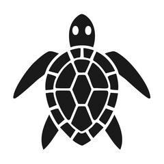Obraz premium Sea Turtle Side View Black Glyph Icon (Color Changes Available in SVG)
