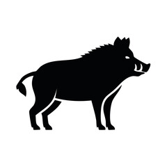 Obraz premium Wild Boar Full Body Black Glyph Icon (Color Changes Available in SVG)