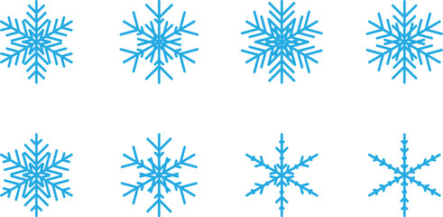 set of vector snowflakes