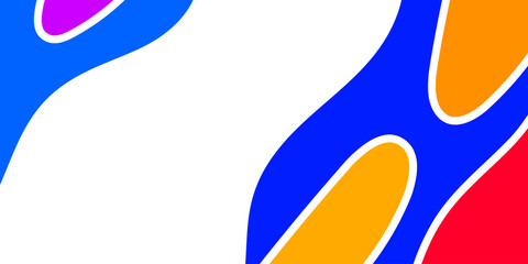 Abstract design with flowing, overlapping shapes of vibrant colors