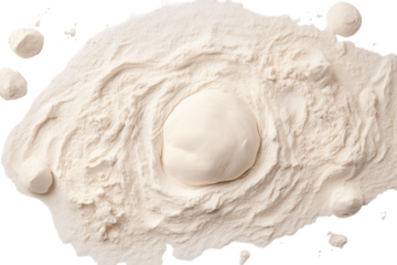 Close-Up View of White Powder: Texture, Consistency, and Culinary Applications transparent background png