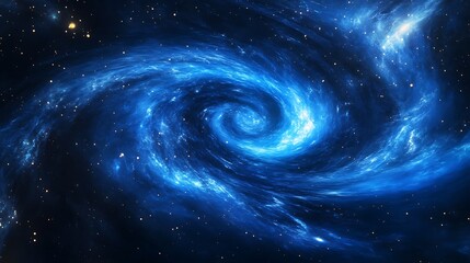 Fototapeta premium A swirling cosmic whirlpool gateway pulling through dimensions into a distant unknown galaxy
