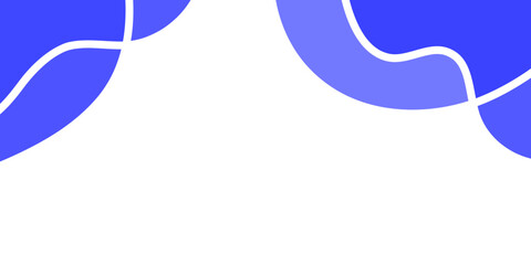 Abstract design with overlapping, curved shapes in shades of blue against a white background