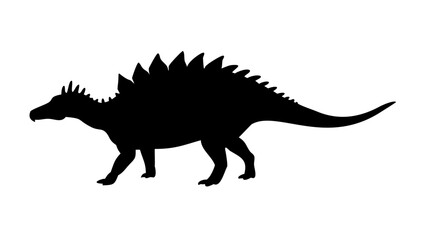 Stegosaurus Dinosaur Silhouette Vector &ndash; Spiked Prehistoric Reptile Clipart