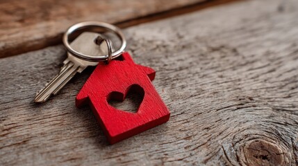The charming red house keychain symbolizing love and home ownership.