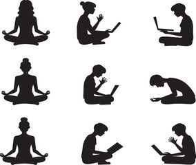 vector silhouettes of people