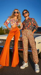 Retro 70s Street Fashion Duo