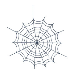 Spider web icon isolated on white. Black Halloween element.Vector.