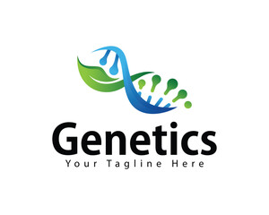 genetics leave logo creative DNA health medical design concept