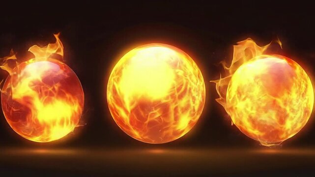 small fireball glowing flame orb 4K Videos