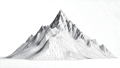 3D wireframe mountain illustration