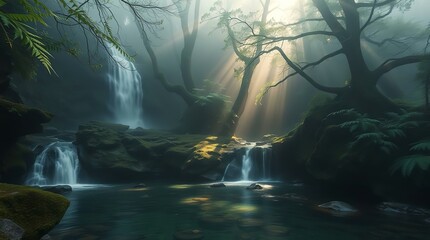 Forest Waterfall: Perfect for Travel Vlogs, Nature Documentaries, Wellness Content, Outdoor Recreation, and Serene Backgrounds