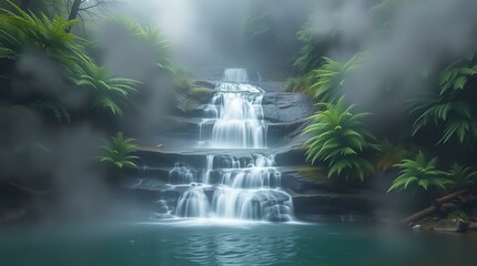 Forest Waterfall: Perfect for Travel Vlogs, Nature Documentaries, Wellness Content, Outdoor Recreation, and Serene Backgrounds