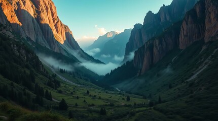 Mountain Valley Landscape: Perfect for Travel Guides, Outdoor Recreation, Nature Documentaries, Tourism Ads, and Scenic Backgrounds