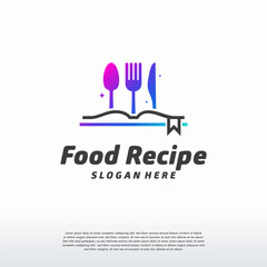 Food Recipe logo designs concept vector, Food Book logo