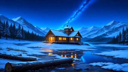 Fototapeta premium Landscape Lake House View Vol.103