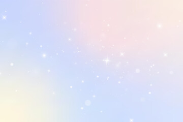 Fantasy background in sparkling stars. Vector illustration for children.sparkling surface, Bright particles on a rainbow background.