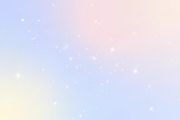 Fantasy background in sparkling stars. Vector illustration for children.sparkling surface, Bright particles on a rainbow background.