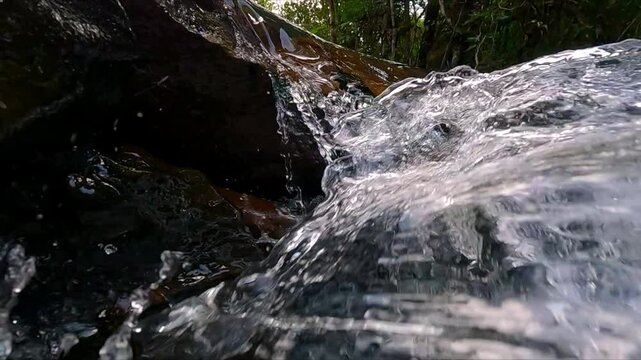 Mesmerising water flowing, capitulating South American nature scenery