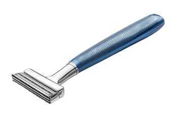 Blue Safety Razor Metal Shaving Tool Grooming Hygiene Product Professional Barbershop on transparent background