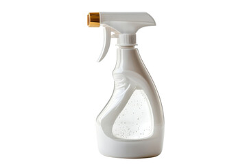White spray bottle mockup clean background trigger sprayer disinfectant sprayer cleaning on transparent background
