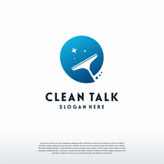 Obraz premium Clean Talk logo template, Cleaning Service logo symbol