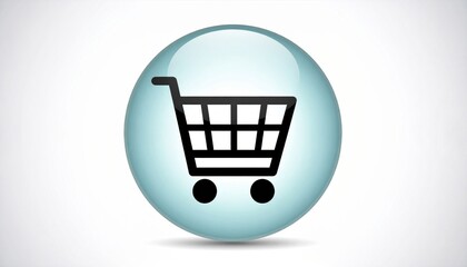 Shopping Cart Icon in a Light Blue Circle