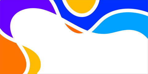 Abstract colorful shapes overlapping on white background